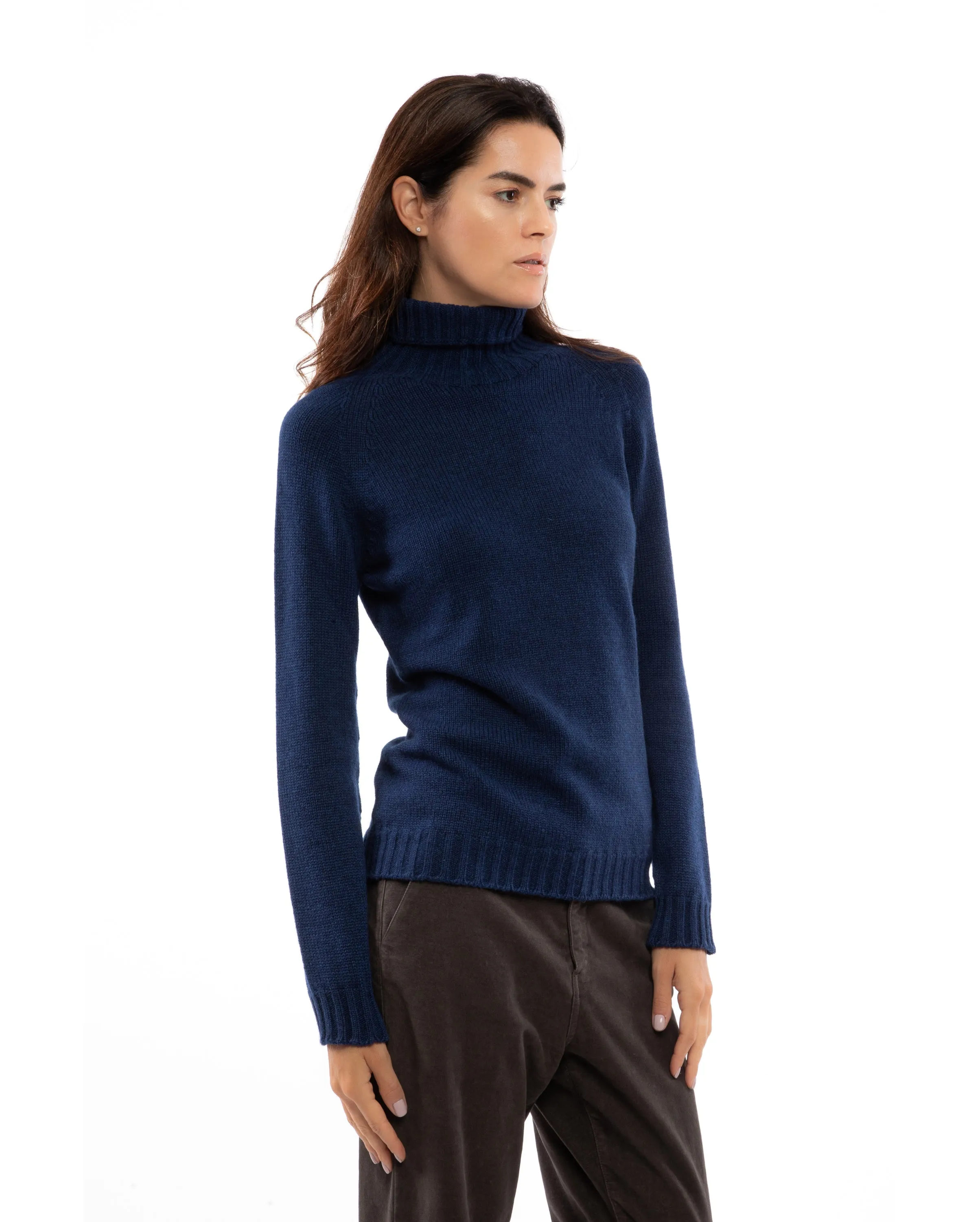 NEW FALL 24 - Women's Cashmere Raglan Sleeve Turtleneck Sweater Black